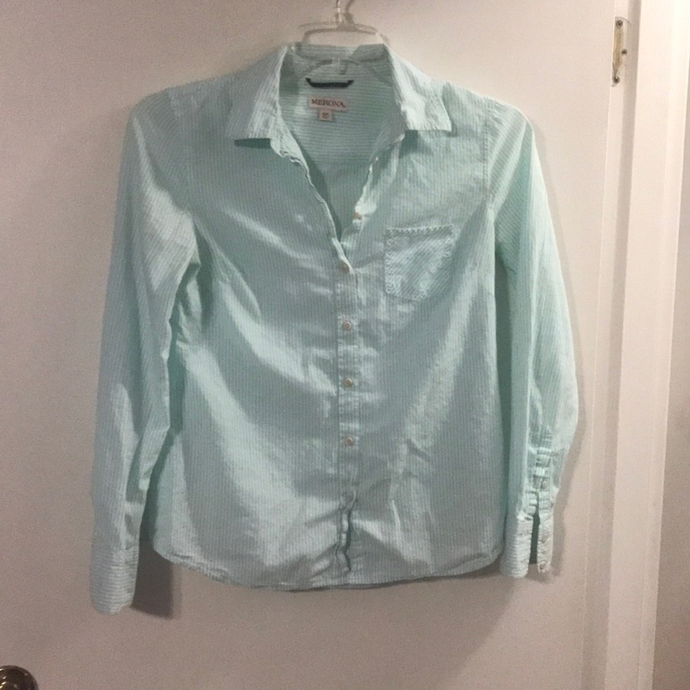 Merona white/mint shirt